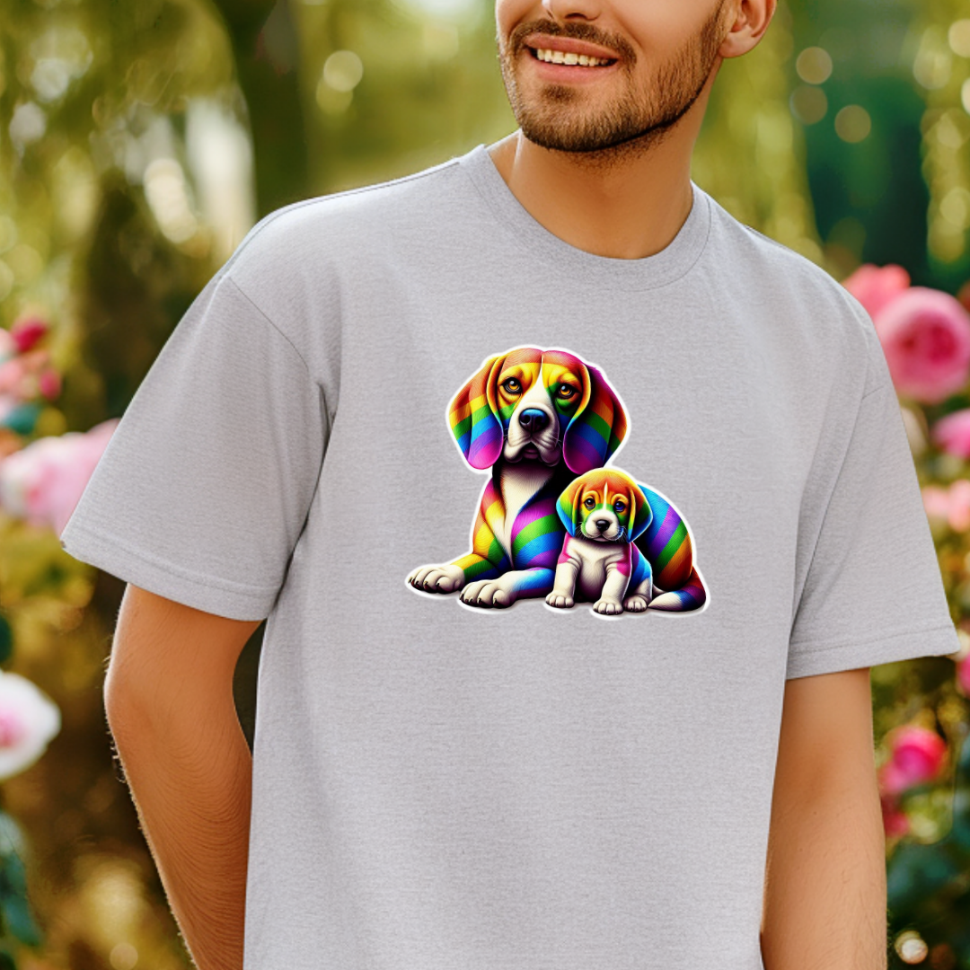 Rainbow Beagles Unisex Soft T-Shirt