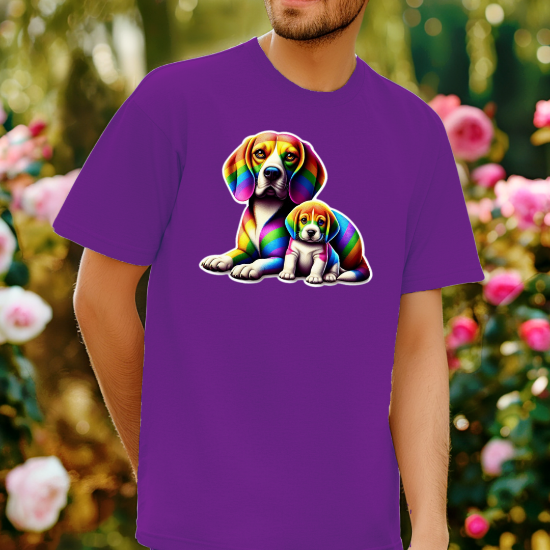 Rainbow Beagles Unisex Soft T-Shirt