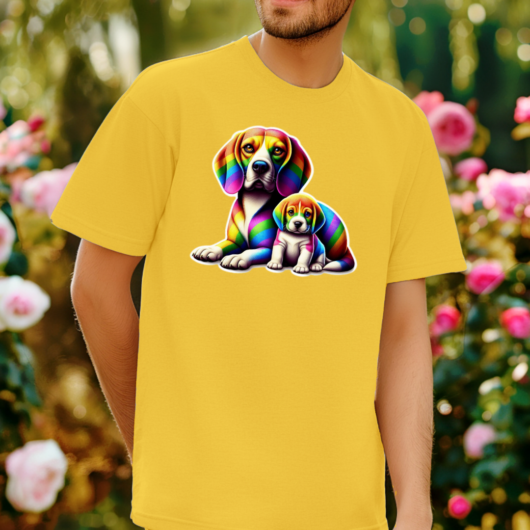 Rainbow Beagles Unisex Soft T-Shirt