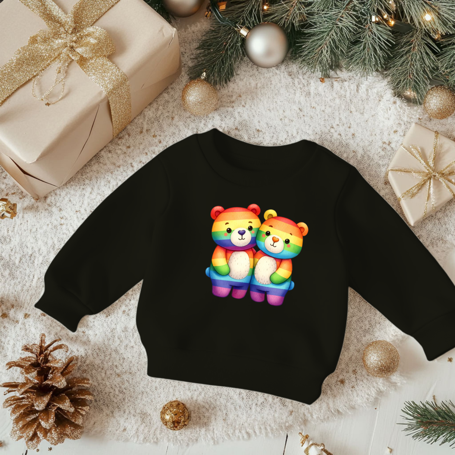 Cute Rainbow Bears Toddler Sweatshirt