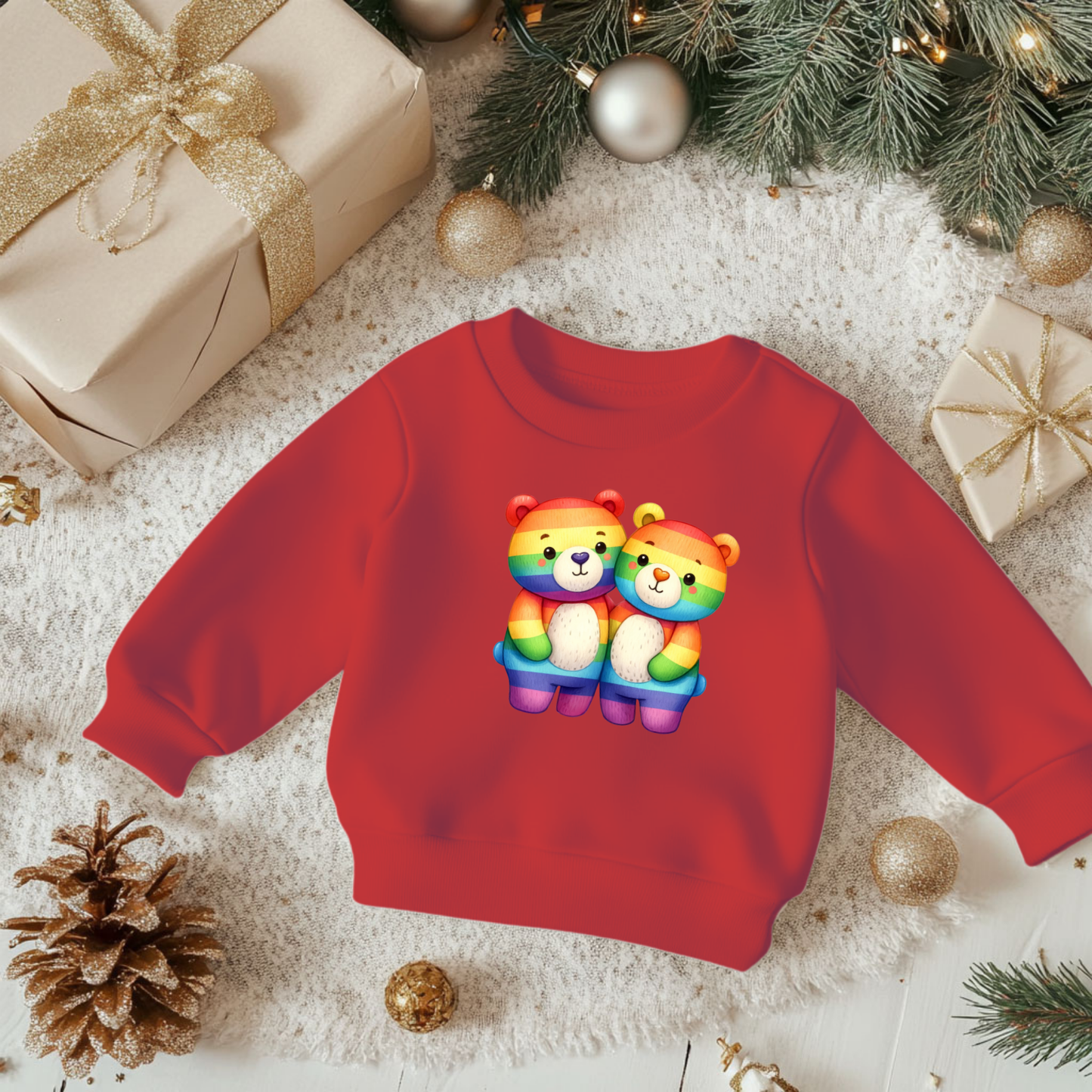 Cute Rainbow Bears Toddler Sweatshirt