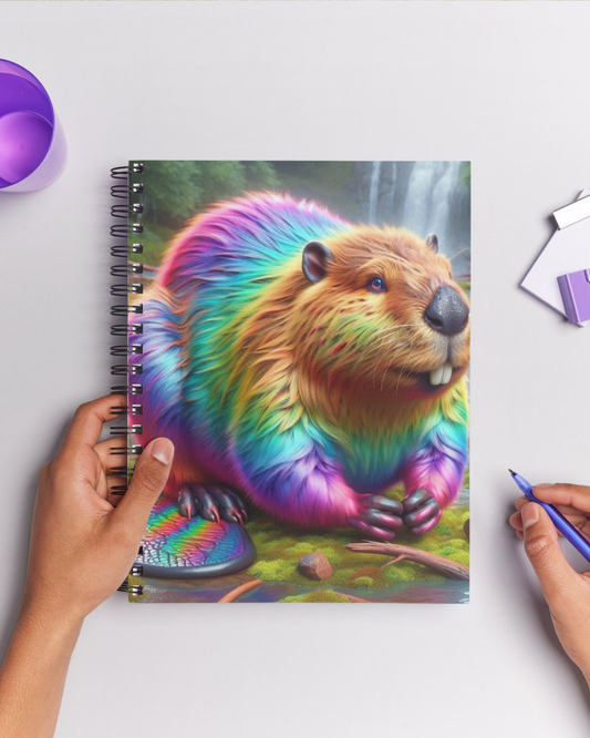 Spiral Notebook - Rainbow Beaver (ruled)