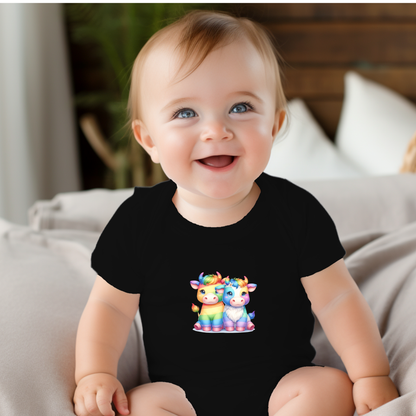 Onesie - Playful Rainbow Scottish Bulls