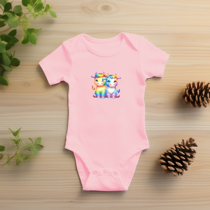 Onesie - Playful Rainbow Scottish Bulls