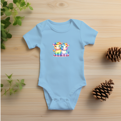 Onesie - Playful Rainbow Scottish Bulls