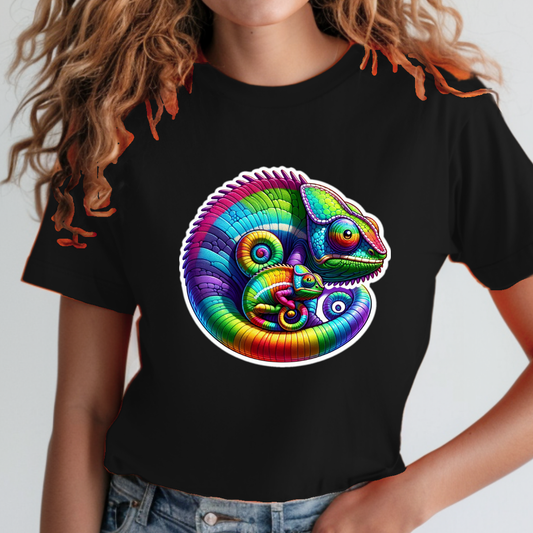 Rainbow Chameleons Unisex Soft T-Shirt