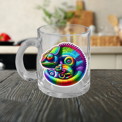Rainbow Chameleon Glass Mug