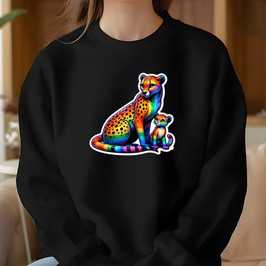 Rainbow Cheetahs Crewneck Sweatshirt