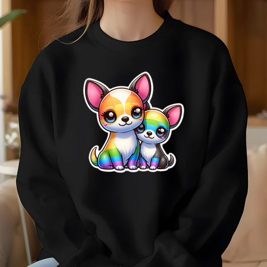 Rainbow Chihuahuas Crewneck Sweatshirt