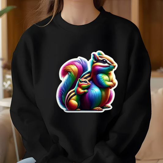 Rainbow Chipmunks Crewneck Sweatshirt