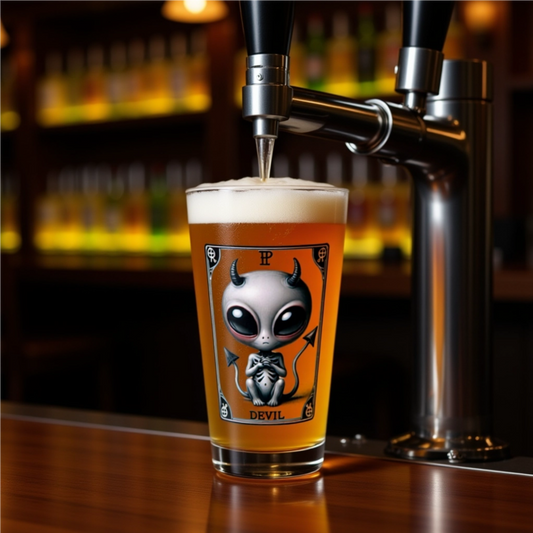 Alien Devil Tarot Pint Glass