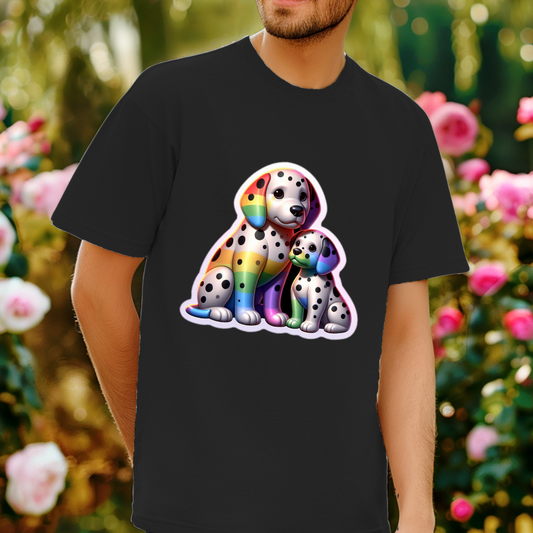 Rainbow Dalmatians Unisex Soft T-Shirt