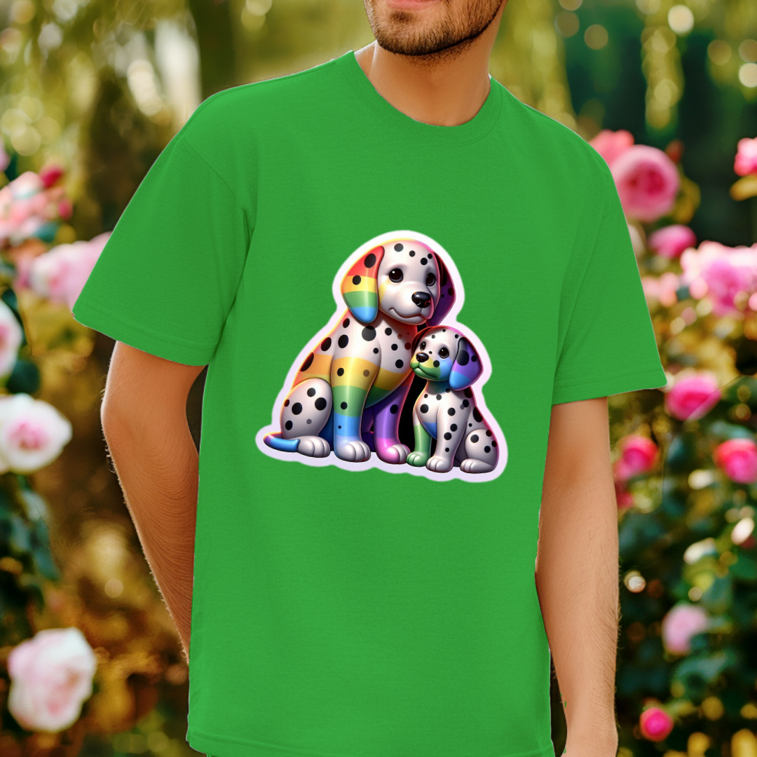 Rainbow Dalmatians Unisex Soft T-Shirt