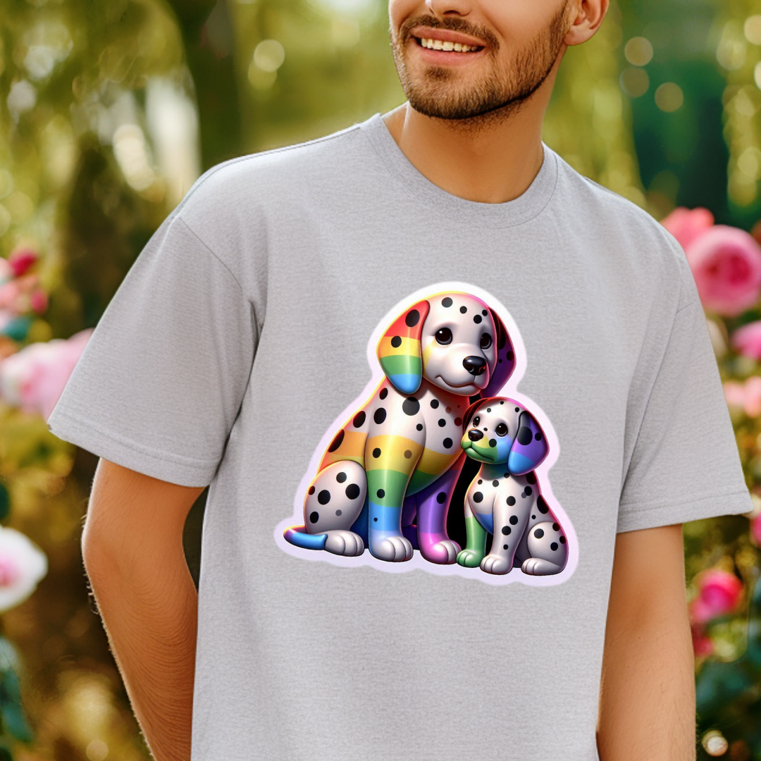 Rainbow Dalmatians Unisex Soft T-Shirt