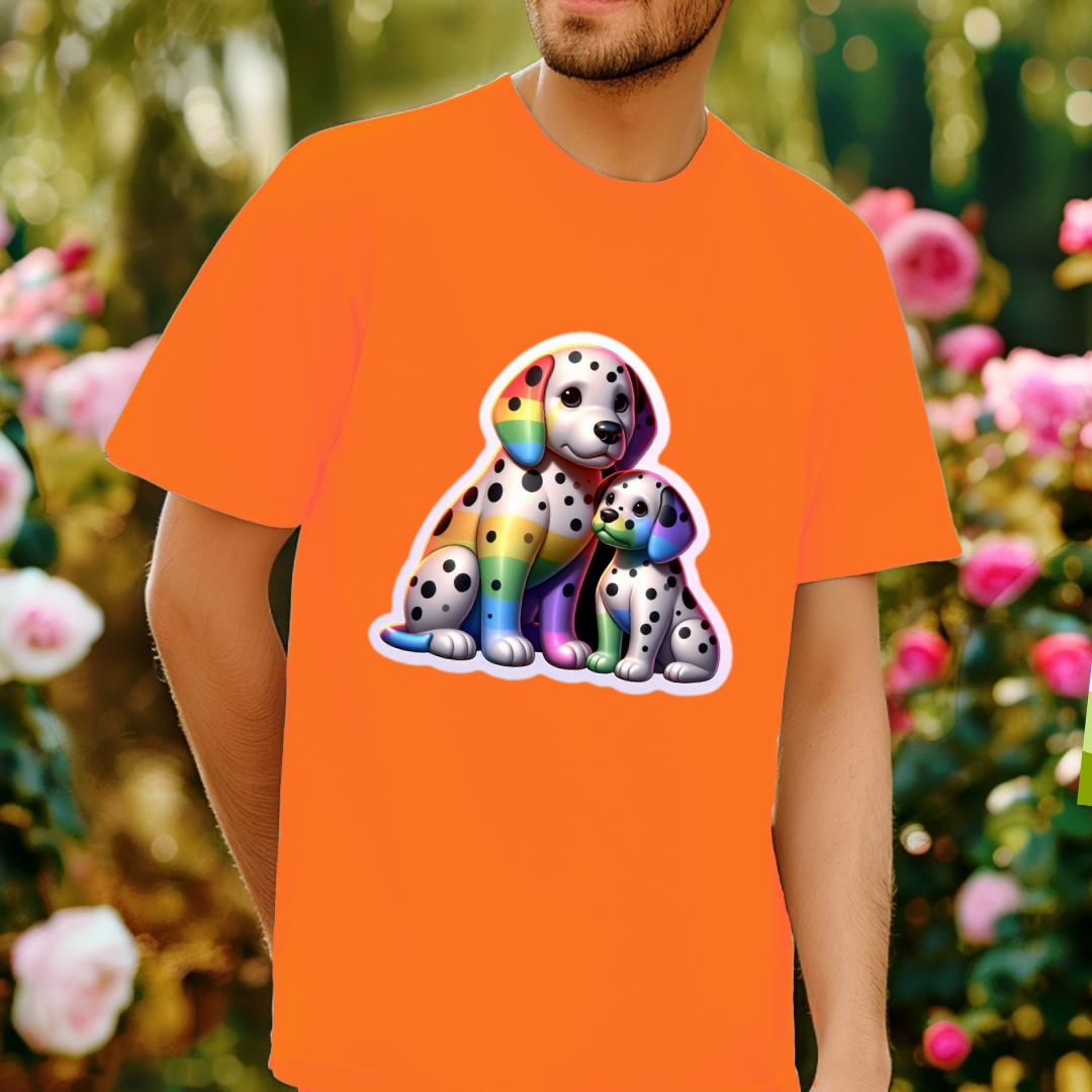 Rainbow Dalmatians Unisex Soft T-Shirt