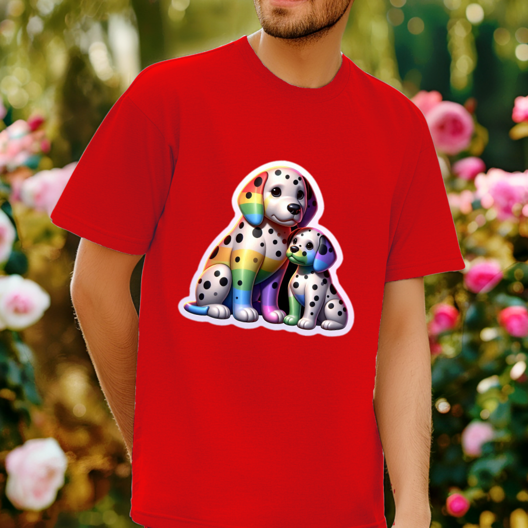 Rainbow Dalmatians Unisex Soft T-Shirt