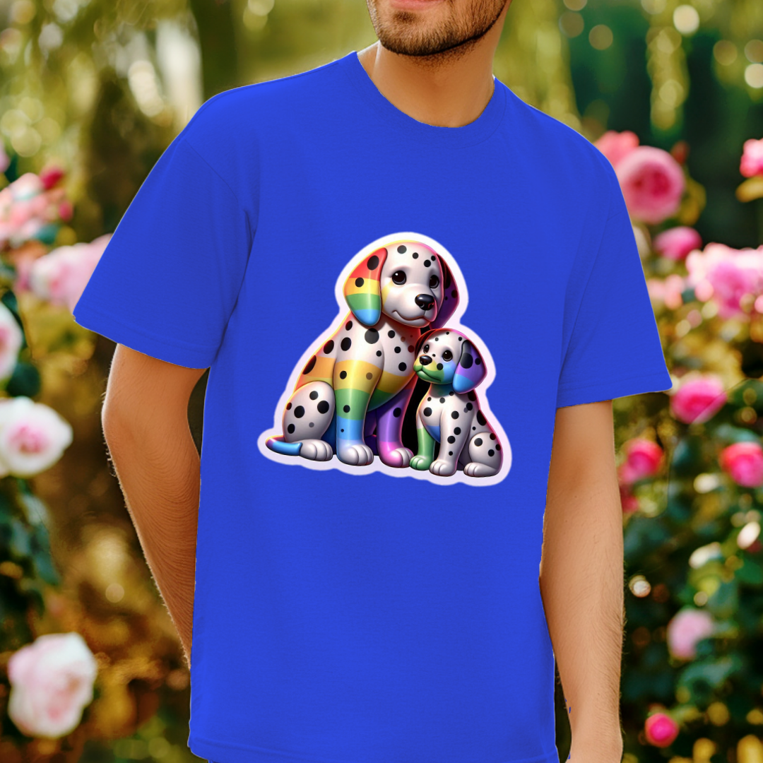 Rainbow Dalmatians Unisex Soft T-Shirt