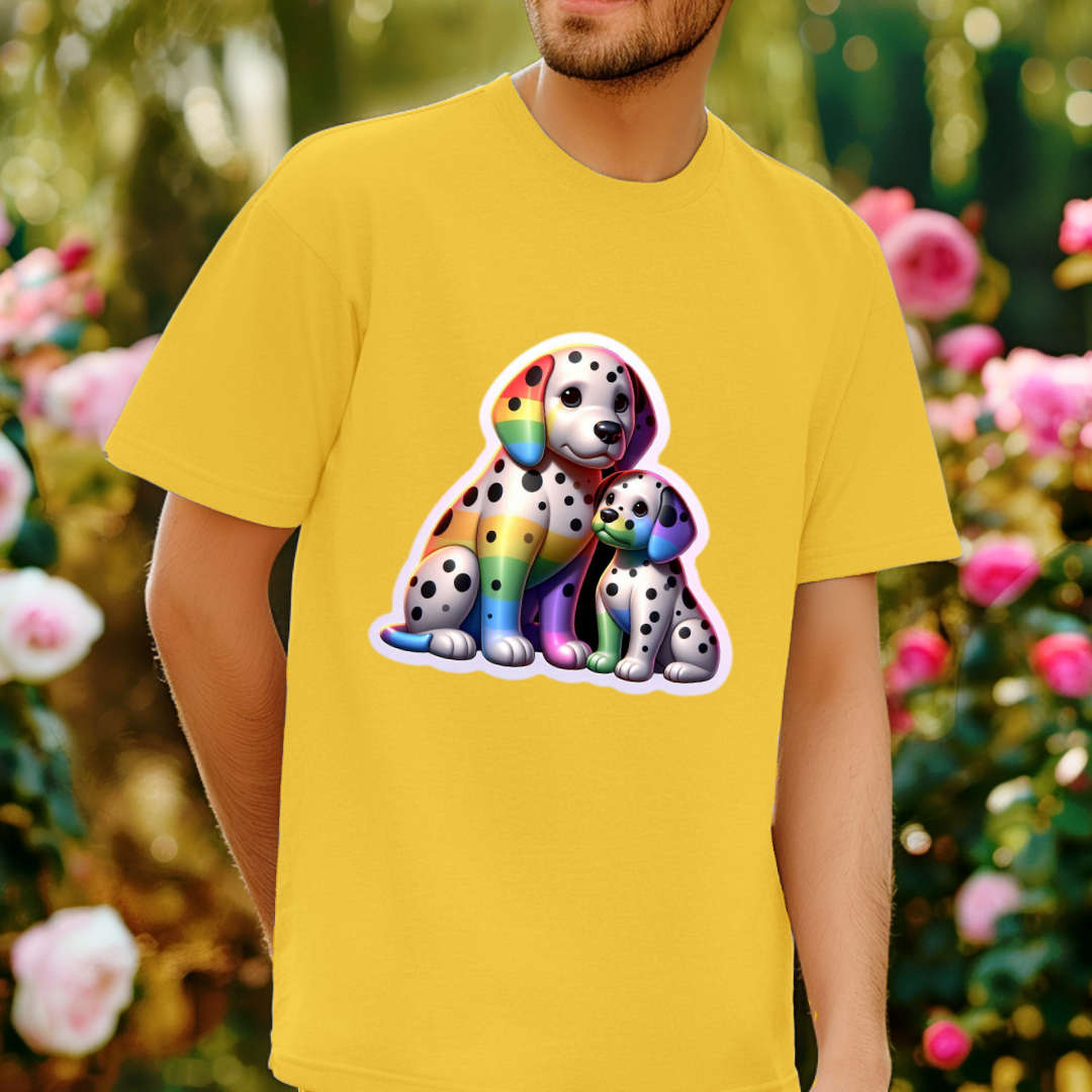 Rainbow Dalmatians Unisex Soft T-Shirt