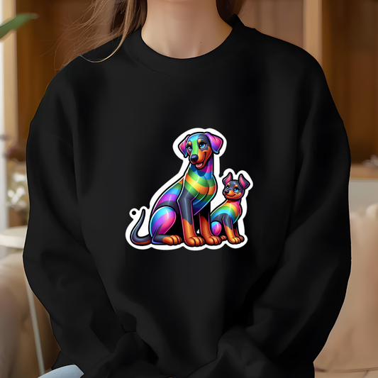 Rainbow Dobermann Crewneck Sweatshirt