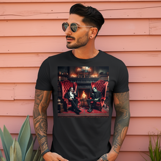 Halloween Vampire and Frankenstein Unisex T-Shirt