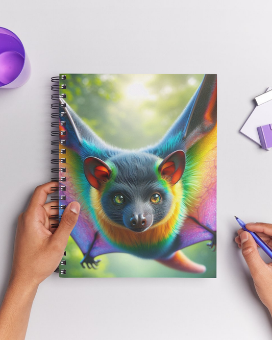 Spiral Notebook - Rainbow Flying Fox (ruled)