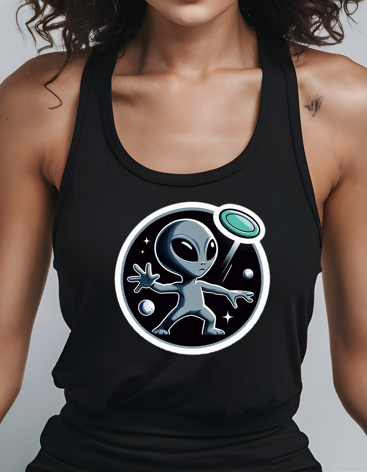 Alien Disc Logo Racerback Tank