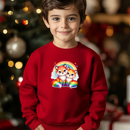 Toddler Sweatshirt - Cute Rainbow Foxes