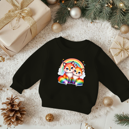 Toddler Sweatshirt - Cute Rainbow Foxes