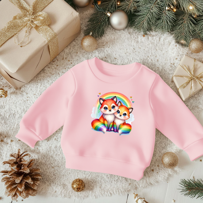 Toddler Sweatshirt - Cute Rainbow Foxes