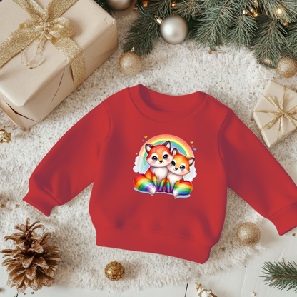Toddler Sweatshirt - Cute Rainbow Foxes