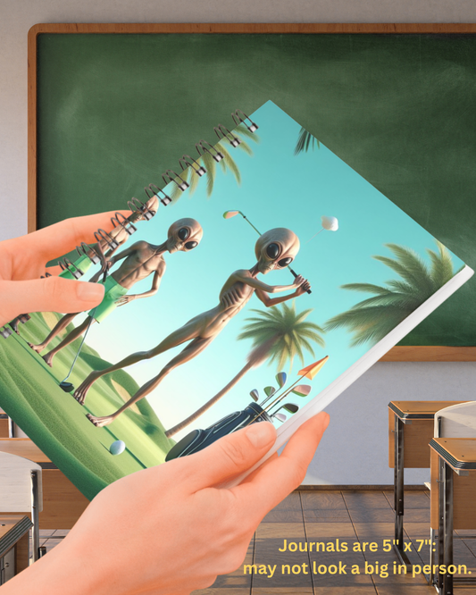 Aliens Playing Golf on a Golf Score book