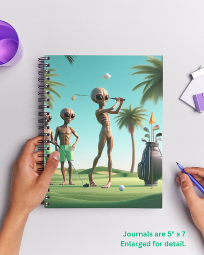 Aliens Playing Golf on a Golf Score book
