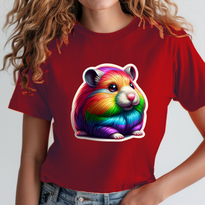 Rainbow Animals T-Shirt Collection: Cartoon Hamsters