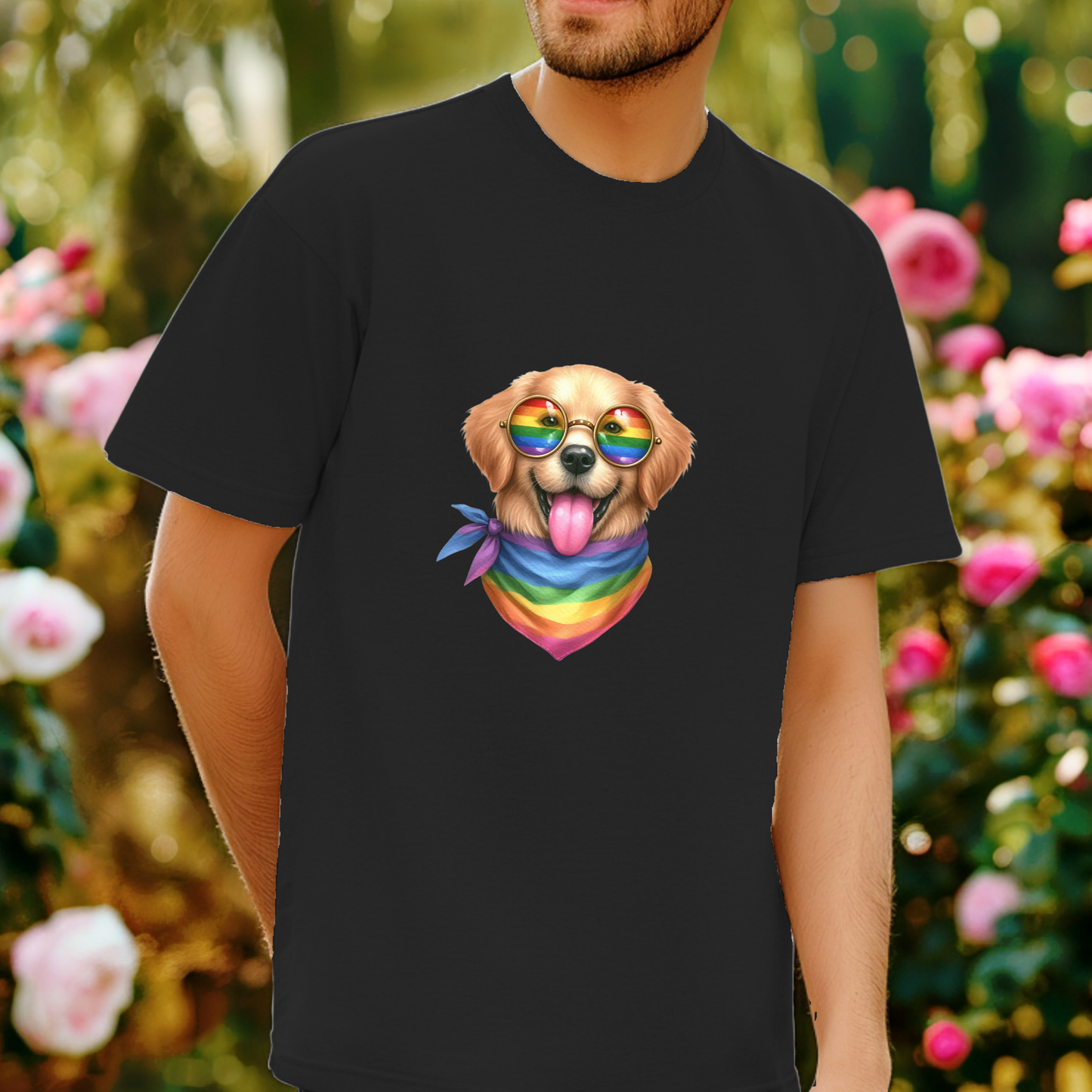 Happy Rainbow Dog - Pride Animals T-Shirt-