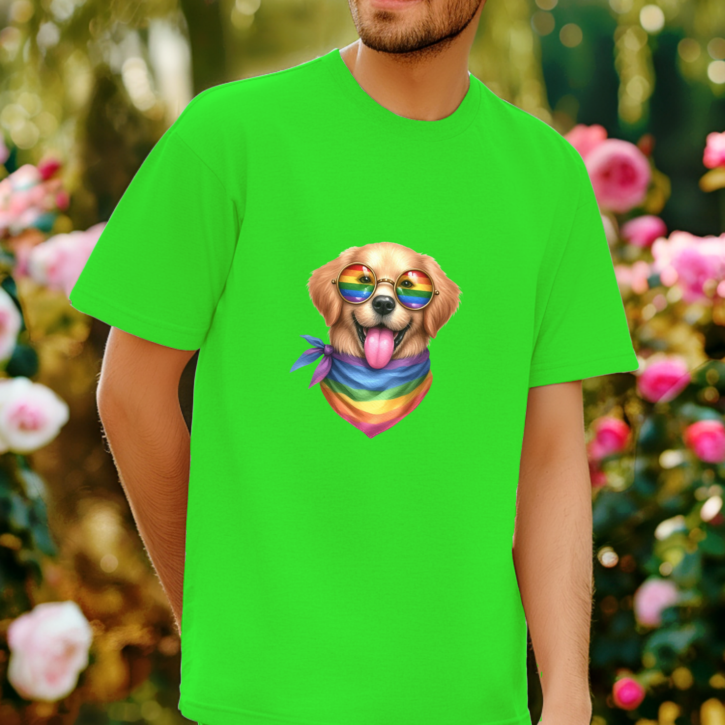 Happy Rainbow Dog - Pride Animals T-Shirt-