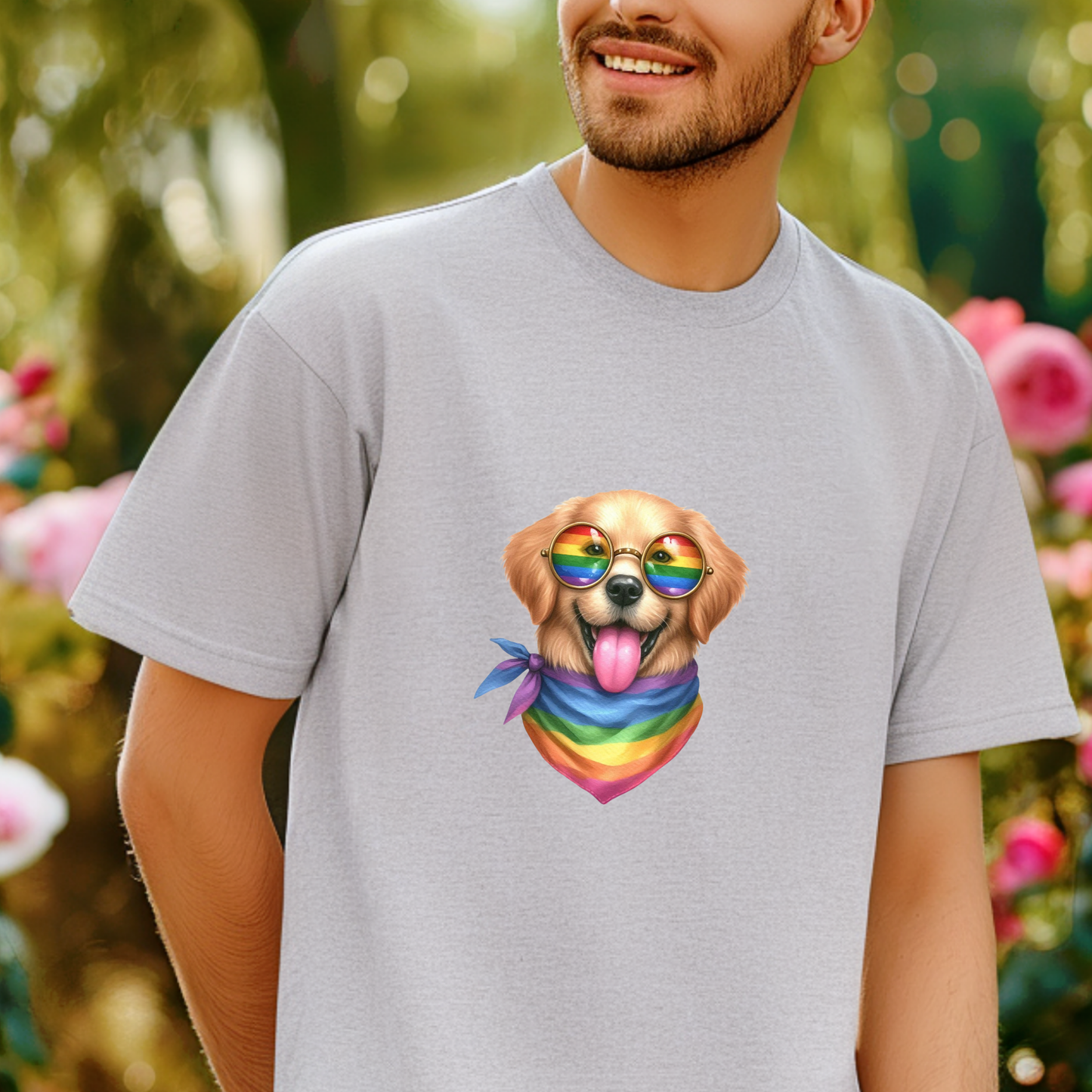 Happy Rainbow Dog - Pride Animals T-Shirt-