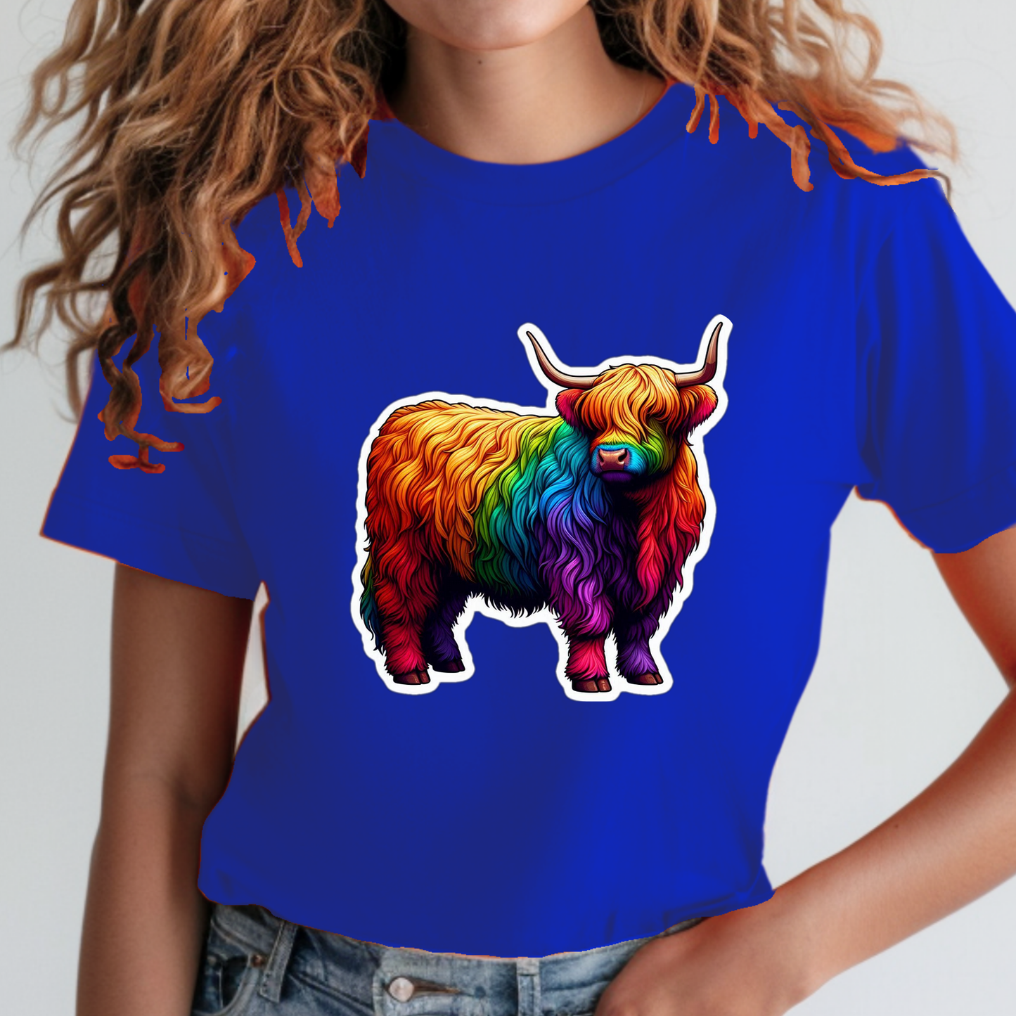Rainbow Animals T-Shirt Collection: Scottish Highlander Bulls