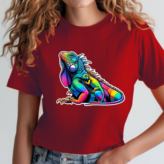 Rainbow Animals T-Shirt Collection: Iguana