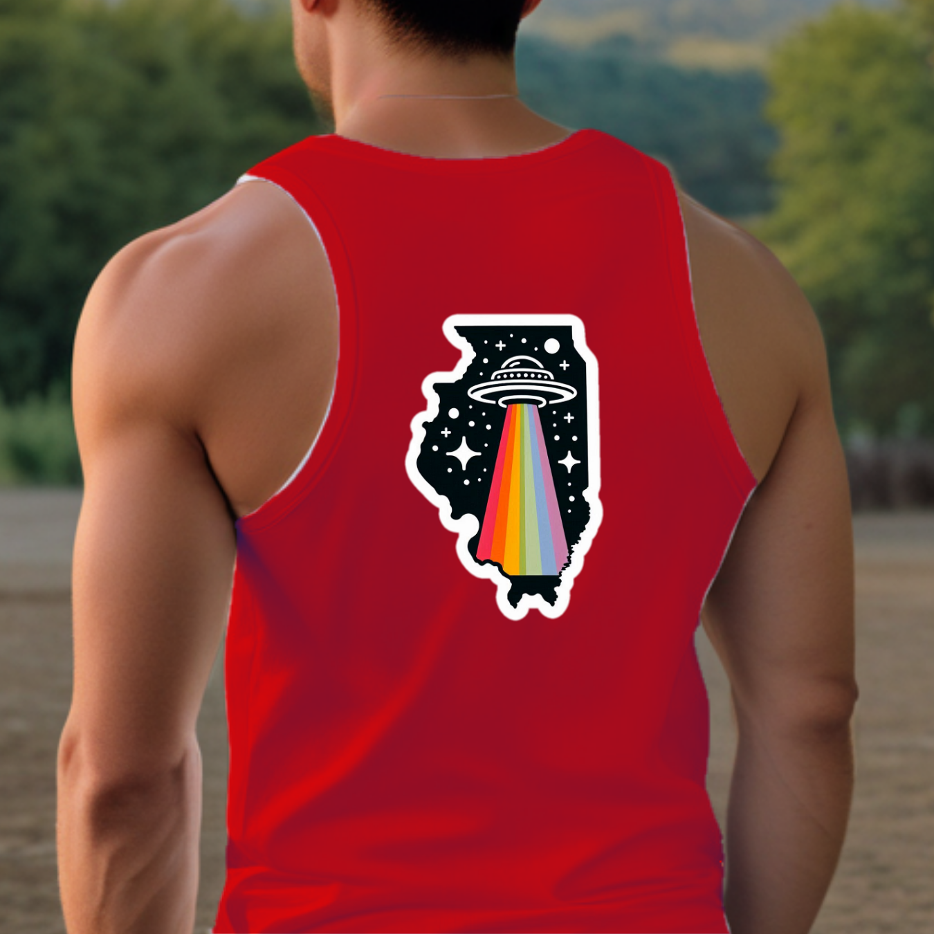 Illinois Pride Tank Top - Back Print