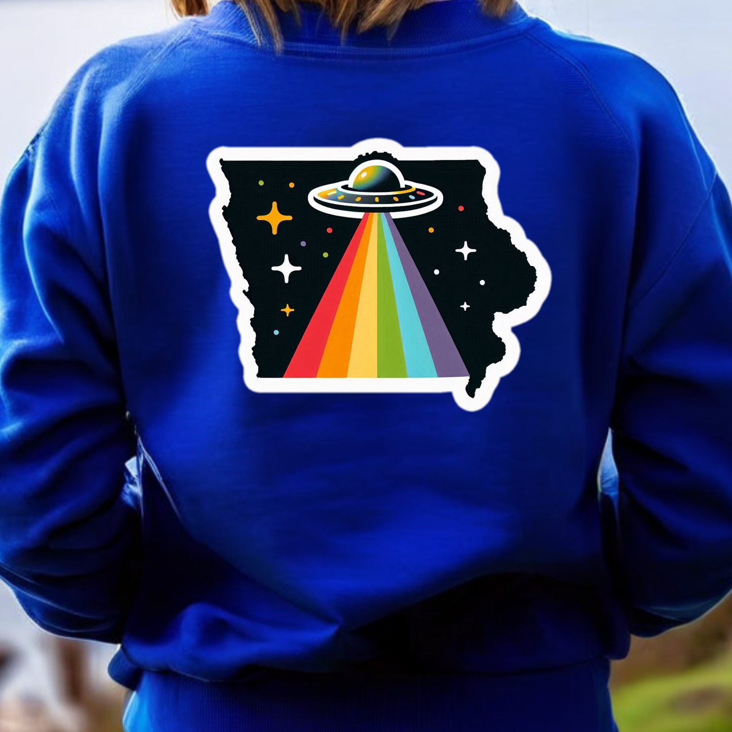 Iowa PRIDE Sweatshirt On The Back