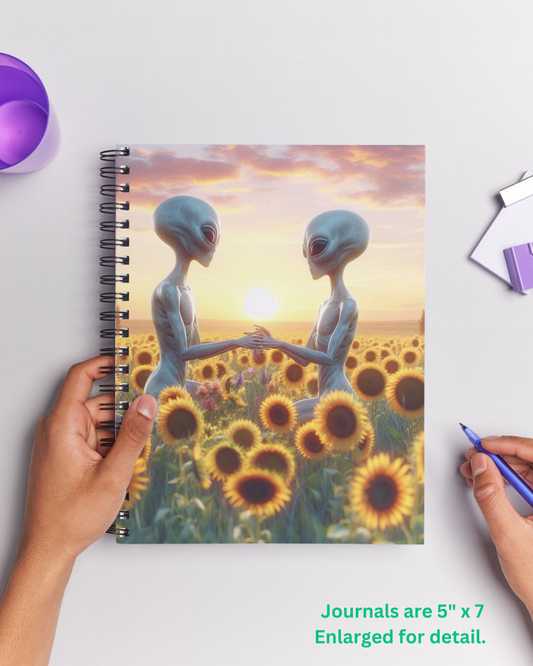 Aliens In Love Spiral Notebook
