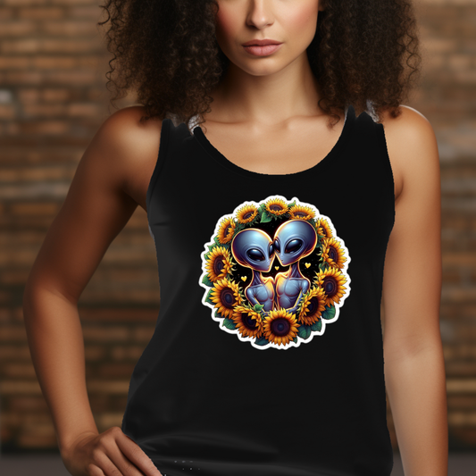 Aliens in Love Racerback Tank