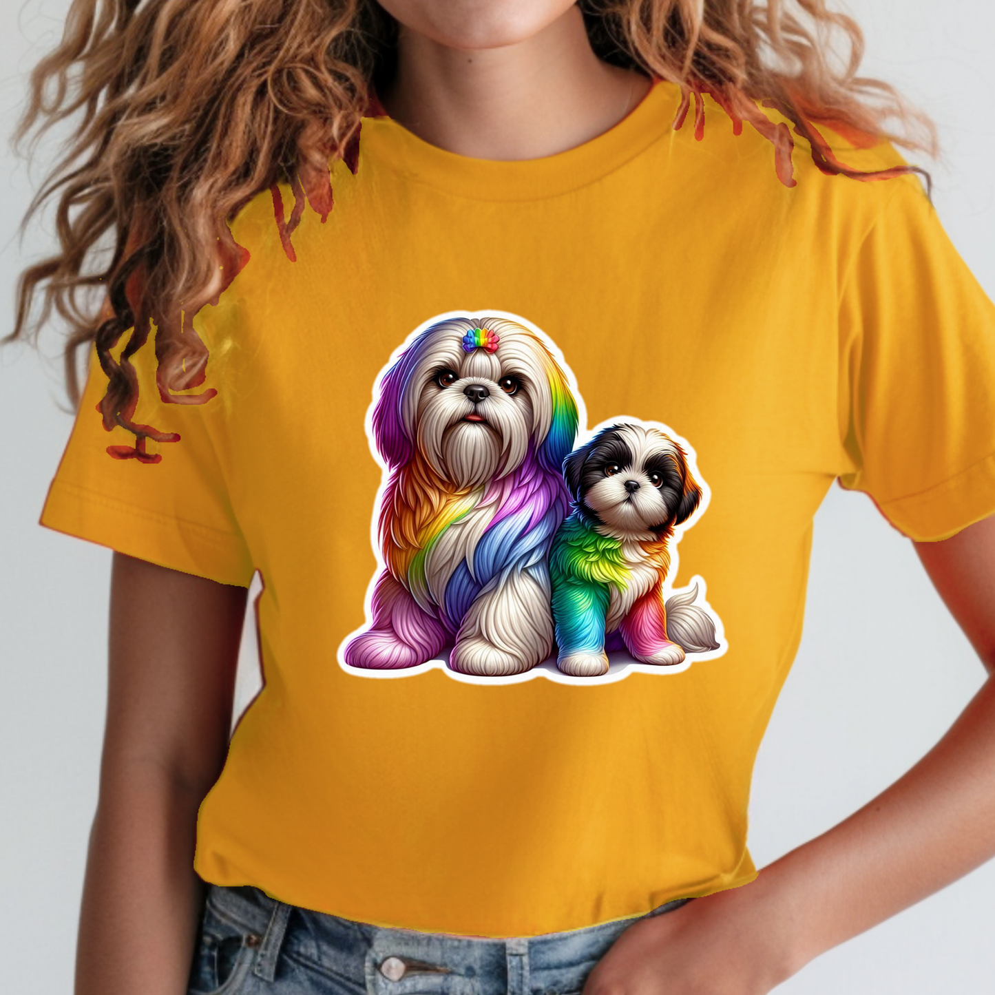 Rainbow Animals T-Shirt Collection: Shih Tzus