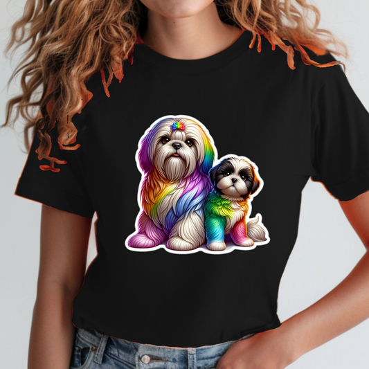 Rainbow Animals T-Shirt Collection: Shih Tzus