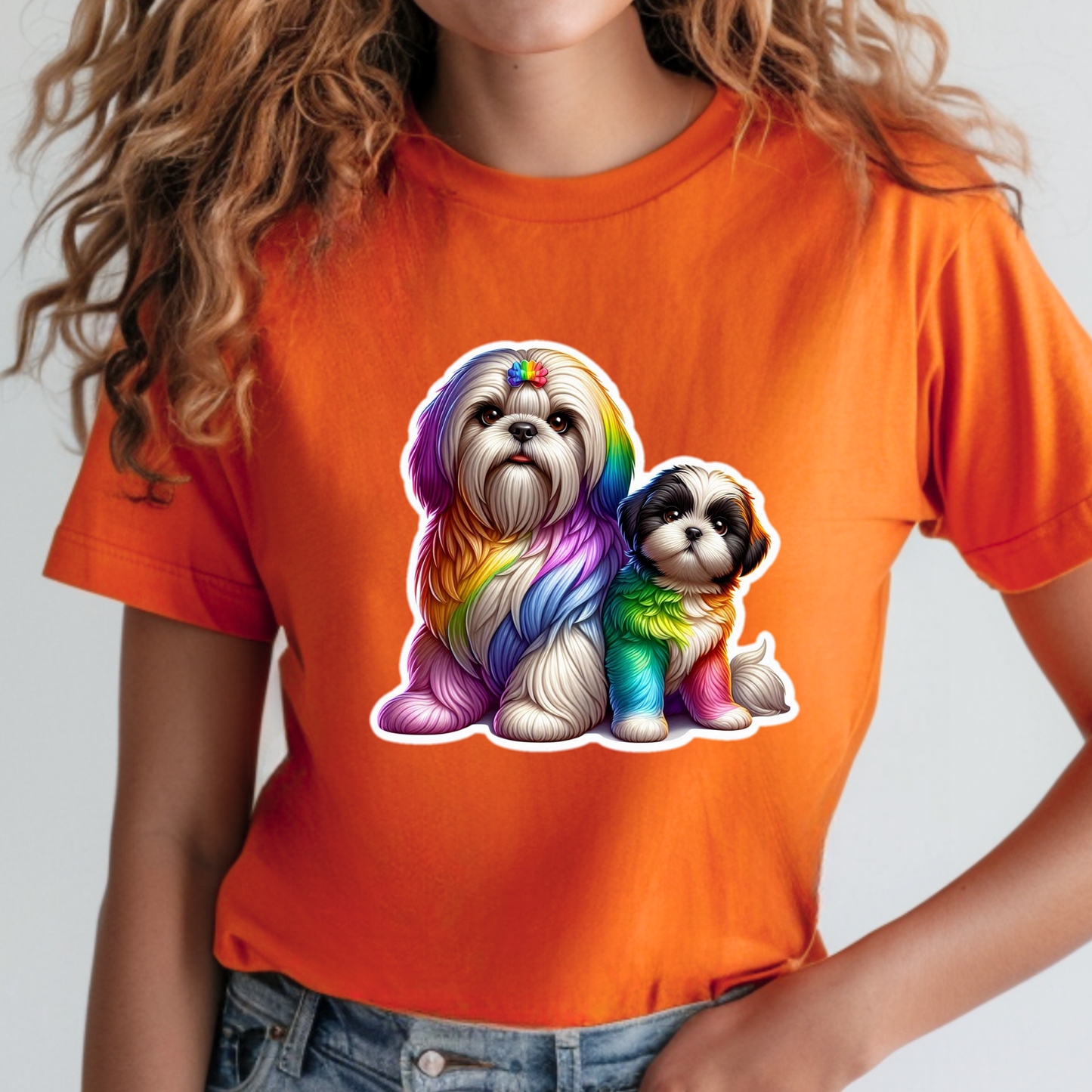 Rainbow Animals T-Shirt Collection: Shih Tzus