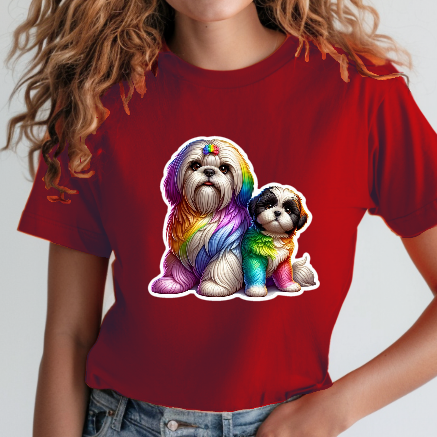 Rainbow Animals T-Shirt Collection: Shih Tzus