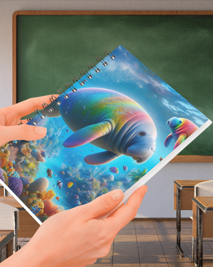 Rainbow Manatee Spiral Journal