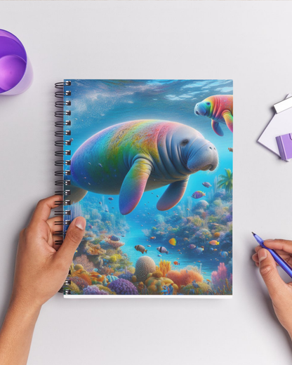 Rainbow Manatee Spiral Journal