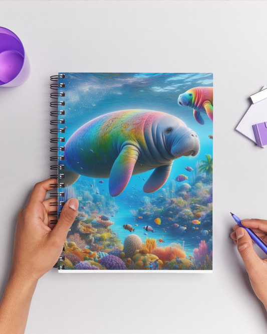 Rainbow Manatee Spiral Journal