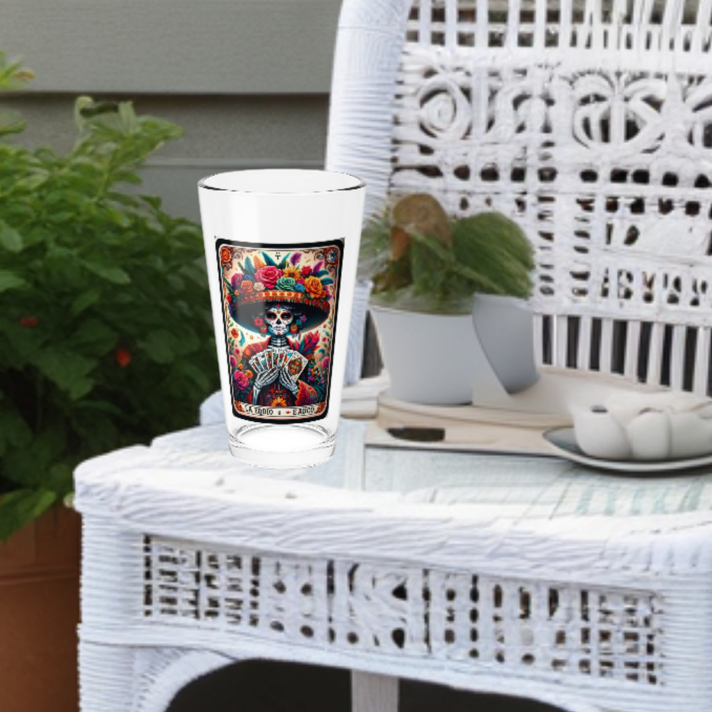 La Muerta Loteria Tarot Pint Glass